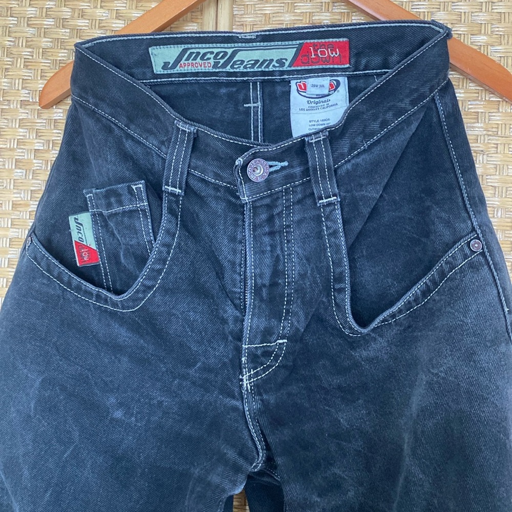 JNCO black wide leg sz 28 (30 inch length) RARE vintage denim